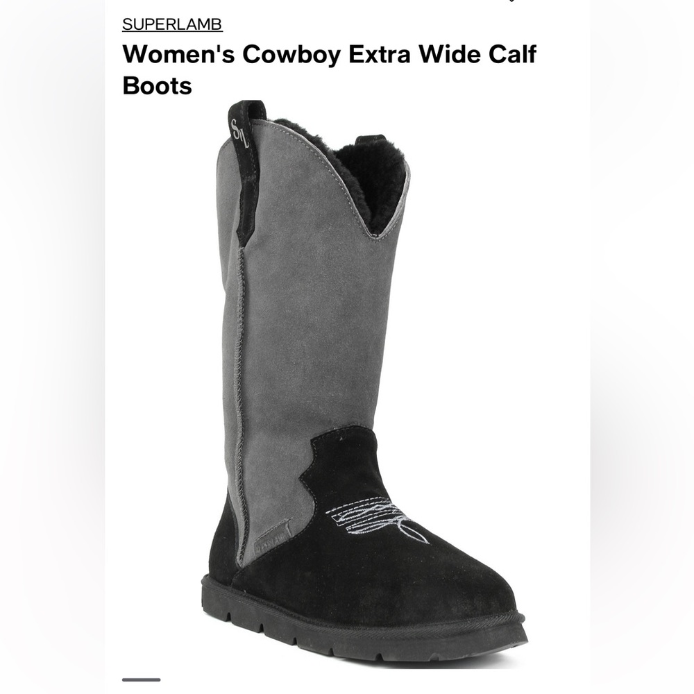 Superlamb Cowboy Extra Wide Calf Boots